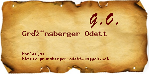 Grünsberger Odett névjegykártya